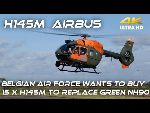 4K UHD Belgian Air Force Wants  to Buy 15 x  H145M Airbus .Demo of the German H145M SAR Heli
