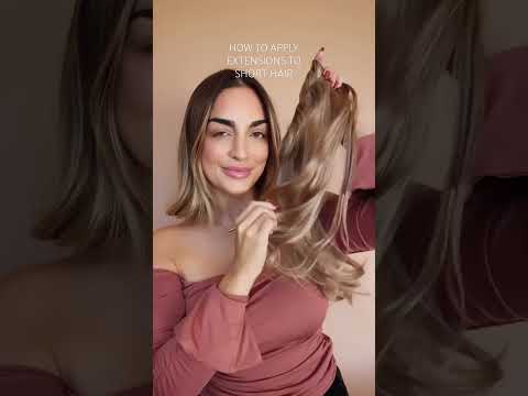 How to apply extensions to short hair!💖🙌🏼 #clipinextensions #hairextension #shorthair