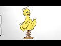 How To Draw BIG BIRD FROM SESAME STREET