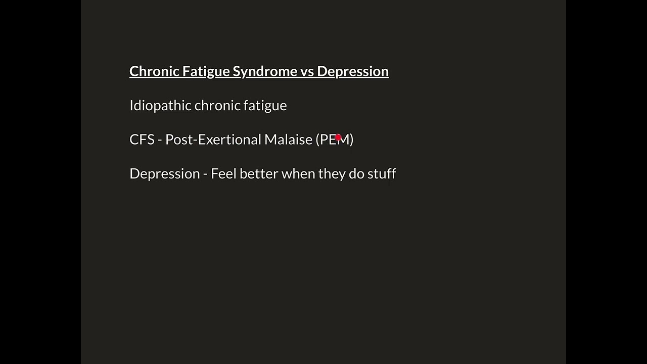 Chronic Fatigue Syndrome vs Depression