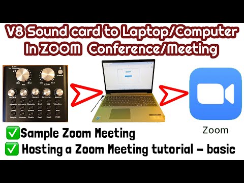 How to Use V8 Sound card in ZOOM meeting using a laptop - Basic Hosting Tutorial (English)