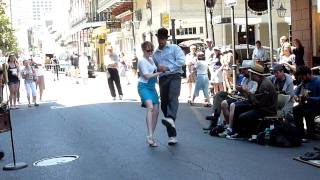 Chance and Amy dancing on Royal St NOLA