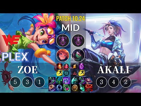 WE Plex Zoe vs Akali Mid - KR Patch 10.24