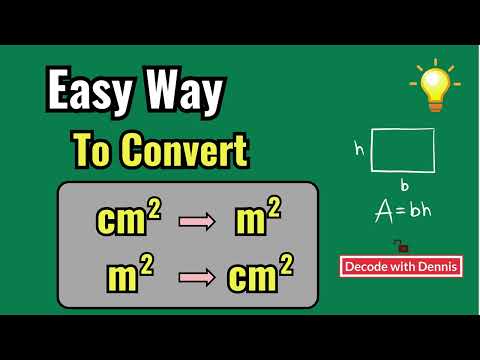 Easy Way To Convert cm2 to m2 and m2 to cm2 (Units for area)