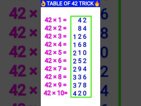 👌TABLE OF 42 TRICK🔥