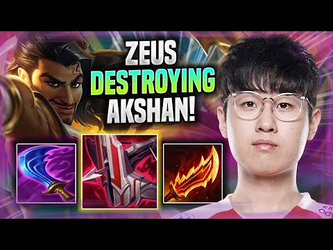 ZEUS DESTROYING WITH AKSHAN! - T1 Zeus Plays Akshan TOP vs Tryndamere! | Preseason 2022
