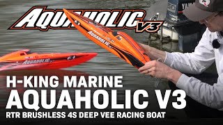 H-King (RTR) Marine Aquaholic V3 Barco de Corrida Deep Vee sem escovas 730mm (Laranja)