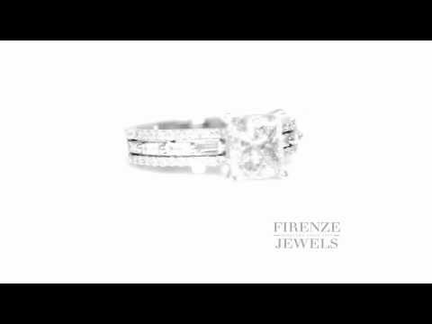 Diamond 18k White Gold Engagement Ring Setting 1.55ctw - Firenze Jewels Product #5106
