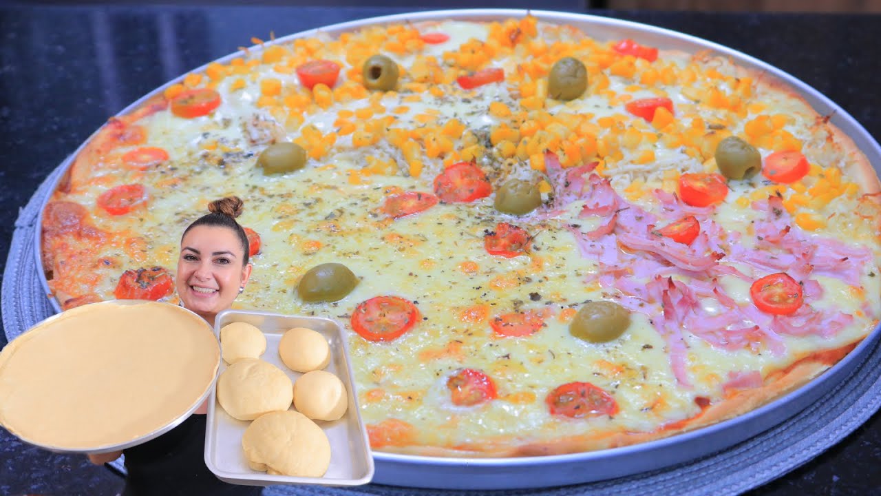 MASSA DE PIZZA PROFISSIONAL/ FEITA EM CASA COM RECHEIO DE SUA PREFERÊNCIA! RENDE MUITO