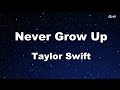 Never Grow Up - Taylor Swift Karaoke【No Guide ...