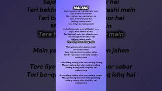 Download lagu Malang Malang - Lyrics #shorts #trending #songlyrics #malang mp3