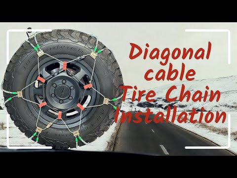 Diagonal cable tire chain installation video