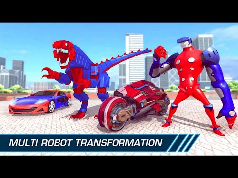 Tetra Robot Transform: Red Dino Robot Car Game 2021 (By Markhorians) - Android Gameplay
