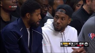 Kawhi and Paul George enjoying their time watching Lakers vs Clippers game