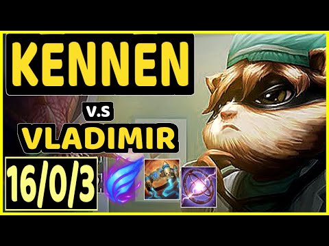 VIZICSACSI (KENNEN) vs VLADIMIR - 16/0/3 KDA TOP GAMEPLAY - EUW Ranked GRANDMASTER