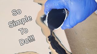 🪙⚫️ Simple 2 Color Beginners Dutch Pour. Acrylic Pouring Tutorial.