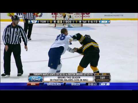 Milan Lucic fights Colton Orr w/Slow Mo HD 3/4/10