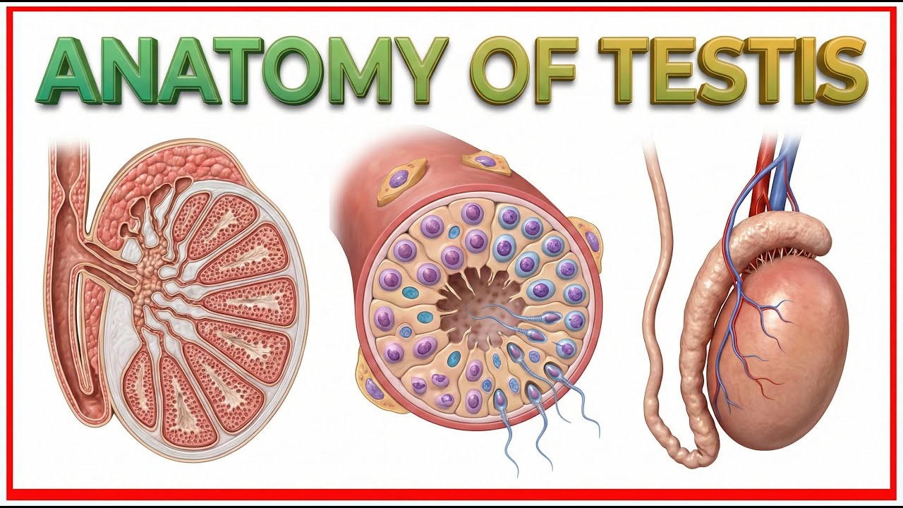 Anatomy of Testis Animation: Coverings, Arterial supply, Venous and Lymphatic drainage, Innervation