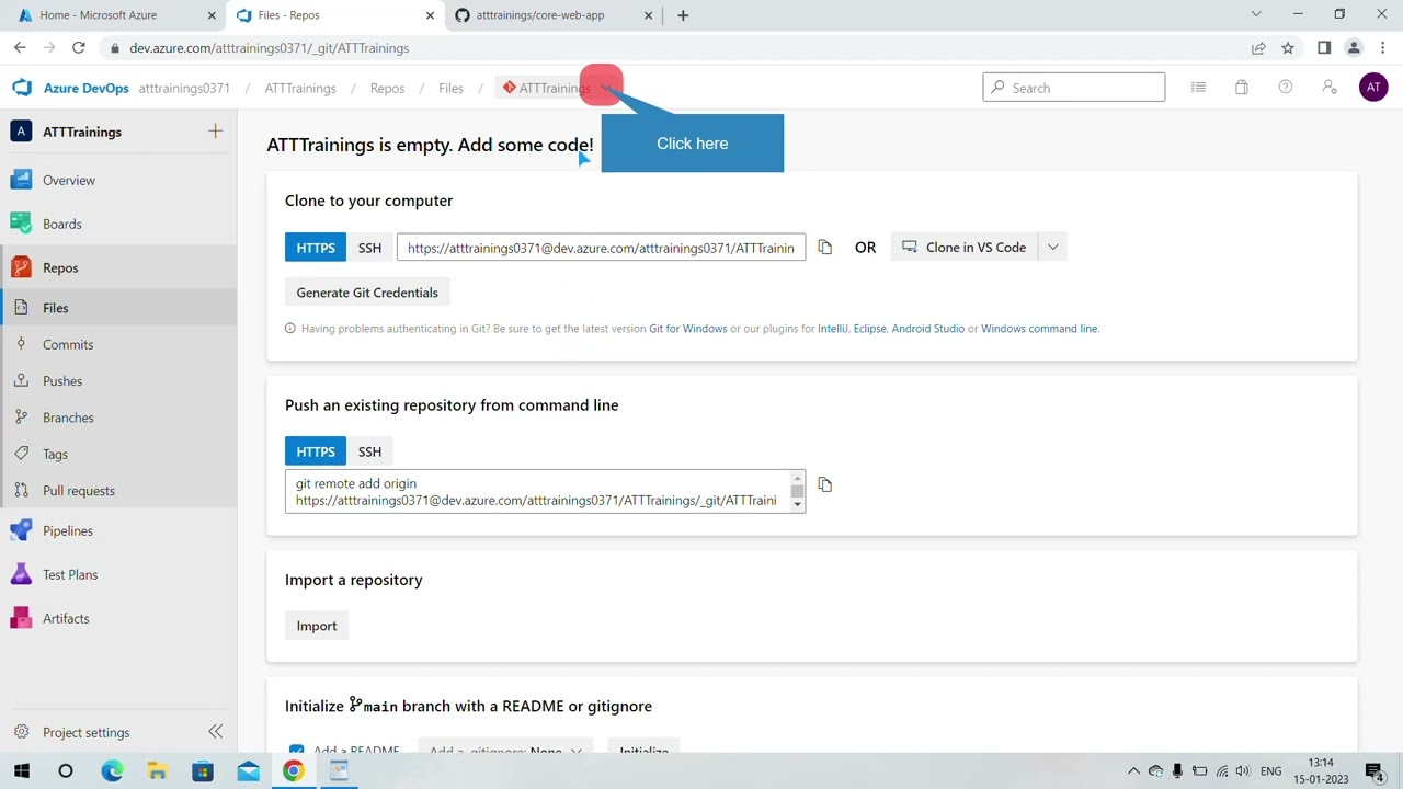3-Import GIT Repo in Azure DevOps