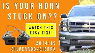 Horn Continuously Blowing 2014 -2019 Silverado/Sierra - How to Fix a Horn That Will Not Turn Off!!