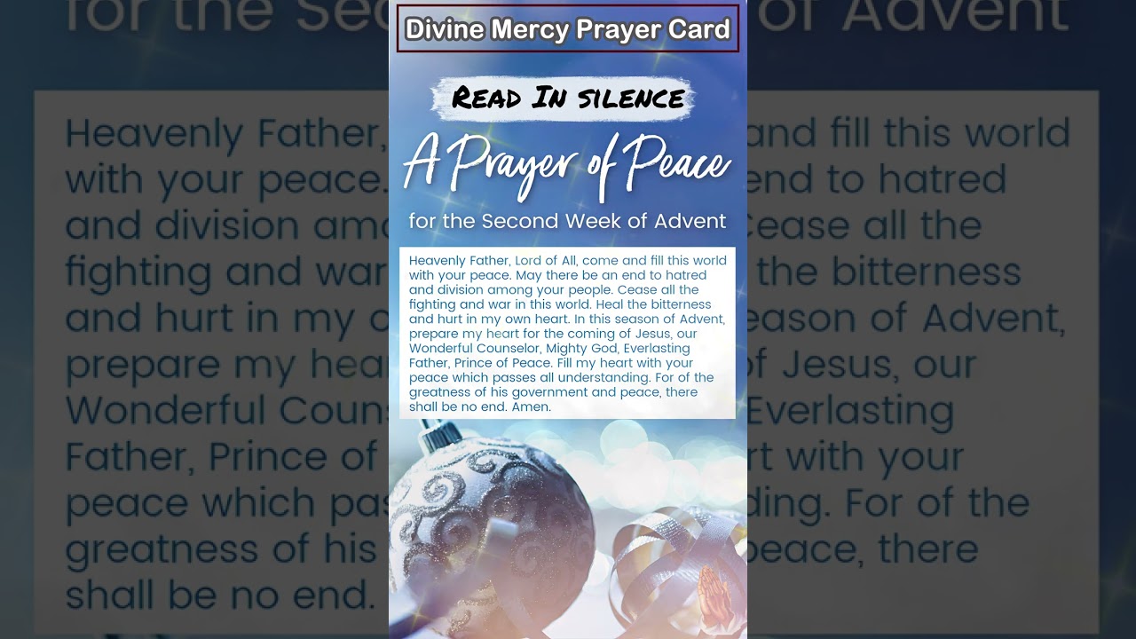 🕯️ Second Week of Advent: A Prayer of Peace Prayer Card 🕊️