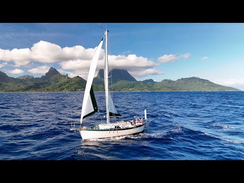 Sailing a Tiny Boat in French Polynesia