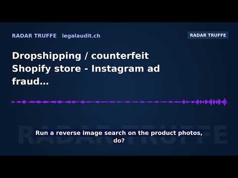Dropshipping / counterfeit Shopify store — Instagram ad fraud