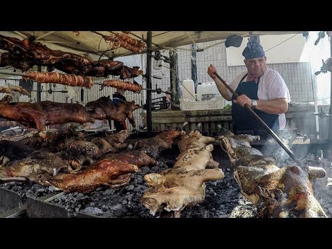 Huge Roasts, The Most Dangerous Cheese and More. Street Food Fair in Sardinia, Italy