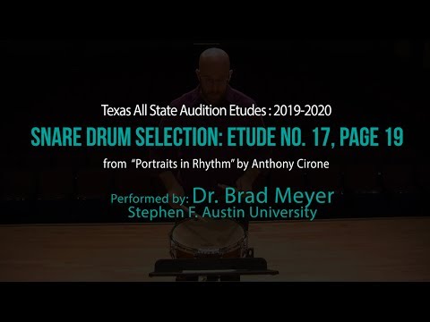 TMEA 2019 Percussion All-State Music: Snare Drum Etude