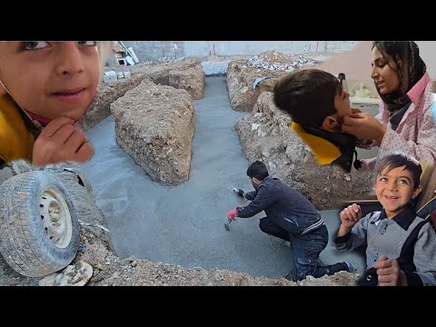 Hamid’s Family | Preparing the Floor, Pouring Concrete for the House & Narges in the Hospital