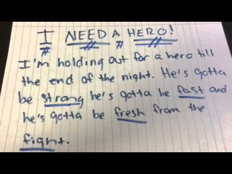 Holding out For a Hero by Jessie Pitts lyric video