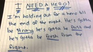 Holding out For a Hero by Jessie Pitts lyric video