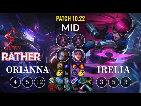 GRF Rather Orianna vs Irelia Mid - KR Patch 10.22