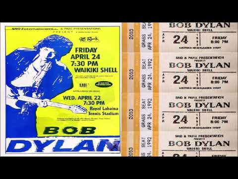 Bob Dylan 1992 US West Coast Spring Tour - Waikiki Shell, Waikiki, Hawaii 24 April 1992