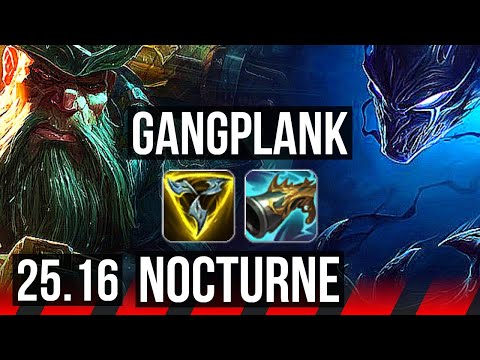GANGPLANK vs NOCTURNE (TOP) | 9/0/5, Legendary | KR Master | 25.16