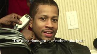 Allen Iverson cuts off braids before 2009 NBA All Star Game
