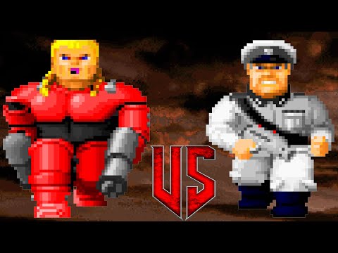 Gretel Grösse vs Otto Giftmacher - Wolfenstein 3D : Monster Infighting - DOOM: RETRO BOSS BATTLE