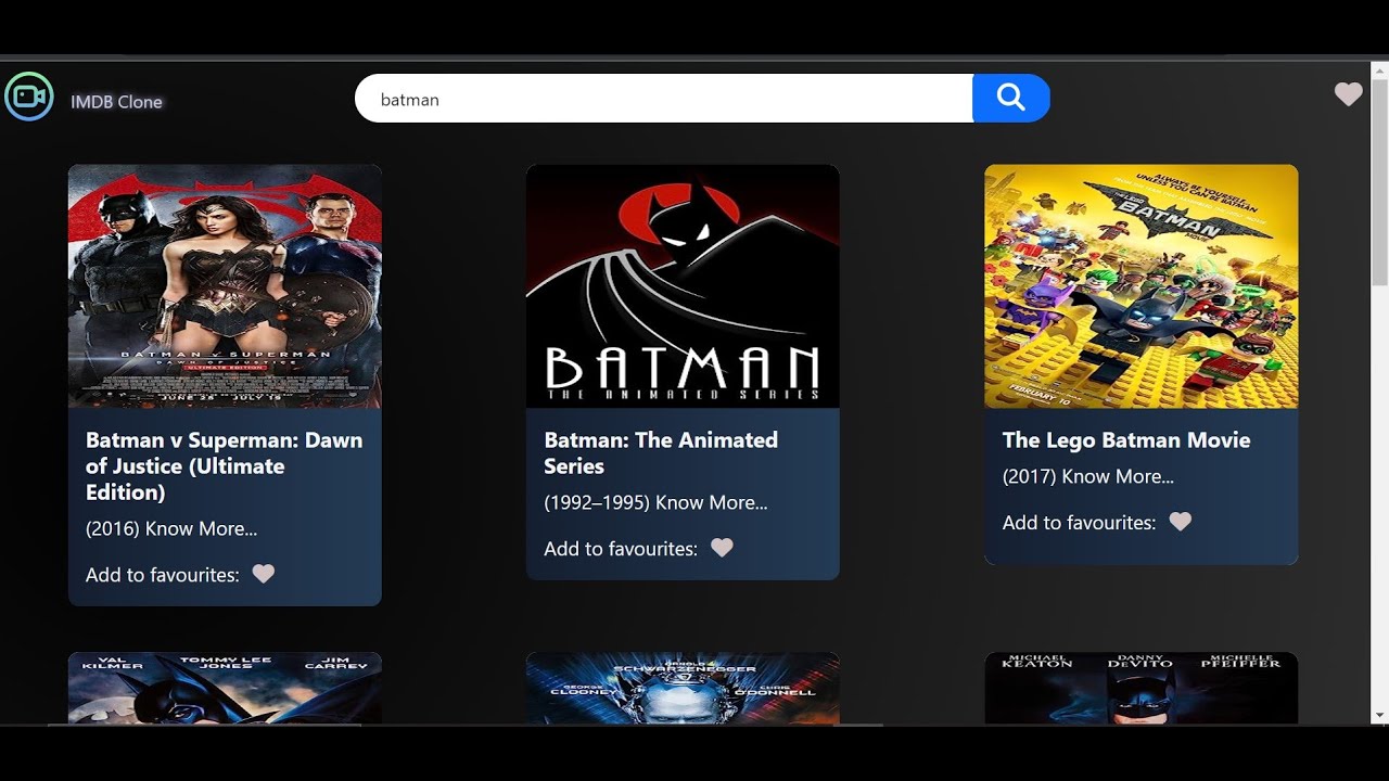 IMDB Clone App using HTML, CSS, JavaScript