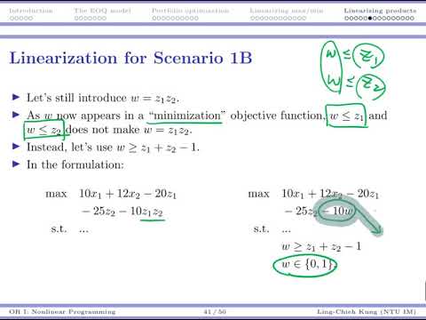 [OR1-Modeling] Lecture 4: Nonlinear Programming #9 Linearizing products 1B, 1C, and 1D