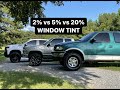 2 Vs 5 Vs 20 WINDOW TINT Inside Outside Look