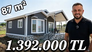 1.392.000 TL (Standart Paket) Prefabrik Ev Turu ve Fiyatı - 87 m² Lüks Çelik Ev 