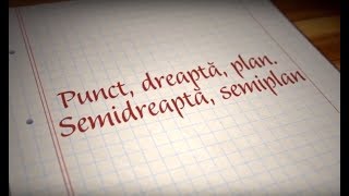 Punct, dreapta, plan. Semidreapta, semiplan