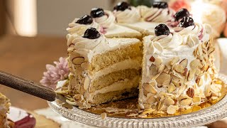 Greek Almond Cream Cake: Tourta Nougatina