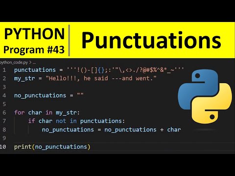 How To Remove Punctuations From A String Python Program