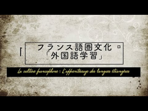 人間社会学科 東京都立大学 フランス語圏の文化「外国語学習」　担当＝西山雄二