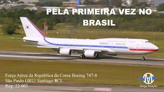 SURPRESA A PRIMEIRA VEZ NO AEROPORTO DE GUARULHOS AVIÃO B747 DA COREIA VÍDEO EM HOMENAGEM AOS 70K