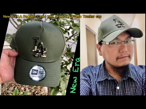 New Era LA Dodgers Camo Infill A-Frame Trucker Cap | unboxing and on head | Azo Edition
