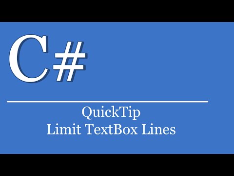 QuickTip #221 - C# Visual Studio .NET Tutorial - Limit TextBox Lines