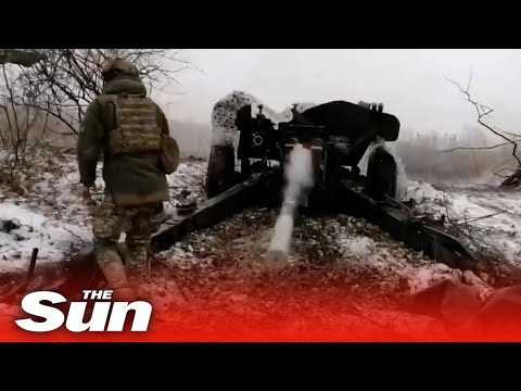 Ukrainian Marines hit russian positions with a Rapira anti-tank gun