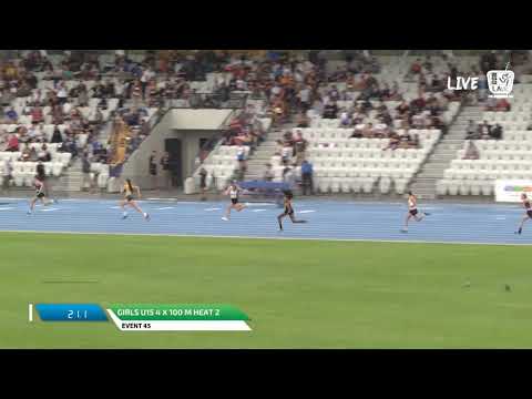 Girls U15 4 x 100m Heat 2 - 2018 SUBWAY State Relay Championships // LAVicTV